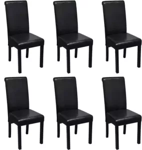 VidaXL Eetkamerstoelen 6 St Kunstleer Zwart