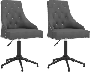 VIDAXL Eetkamerstoelen draaibaar 2 st fluweel donkergrijs