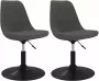 VidaXL Eetkamerstoelen Draaibaar 2 St Fluweel Donkergrijs - Thumbnail 1