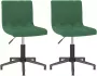 VidaXL Eetkamerstoelen draaibaar 2 st fluweel donkergroen - Thumbnail 1