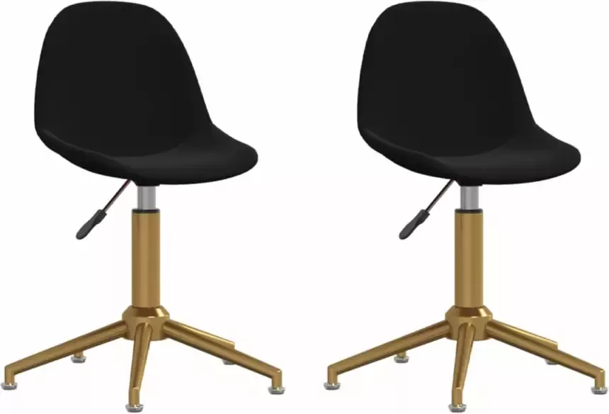 VidaXL Eetkamerstoelen draaibaar 2 st fluweel zwart