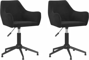 VidaXL Eetkamerstoelen draaibaar 2 st fluweel zwart