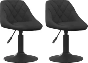 VidaXL Eetkamerstoelen draaibaar 2 st fluweel zwart