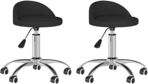 VIDAXL Eetkamerstoelen draaibaar 2 st kunstleer zwart