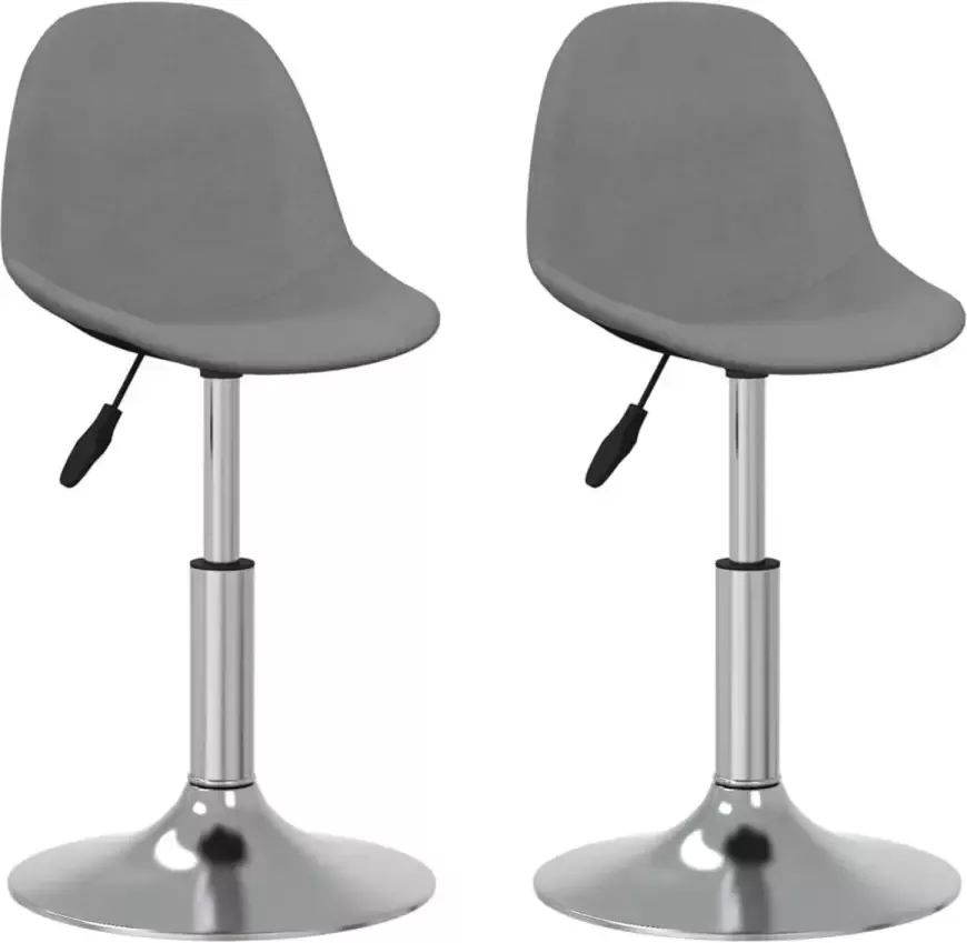 VidaXL Eetkamerstoelen draaibaar 2 st stof lichtgrijs