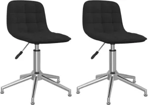 VidaXL Eetkamerstoelen draaibaar 2 st stof zwart