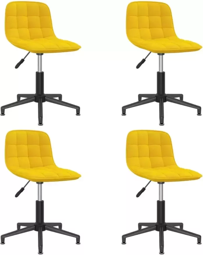 VidaXL -Eetkamerstoelen-draaibaar-4-st-fluweel-geel