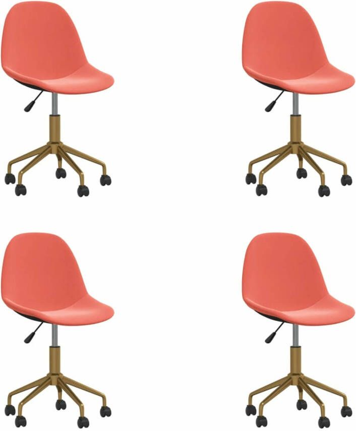 VidaXL -Eetkamerstoelen-draaibaar-4-st-fluweel-roze