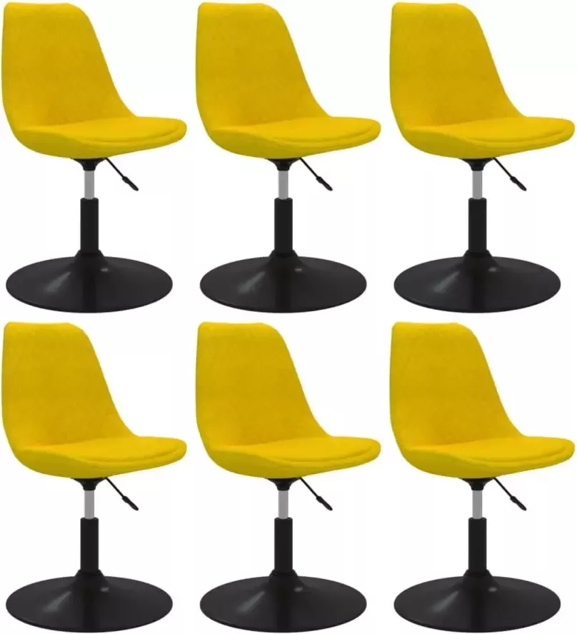 VIDAXL Eetkamerstoelen draaibaar 6 st fluweel geel - Foto 1