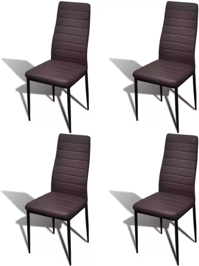VidaXL Eetkamerstoelen 4 st kunstleer bruin