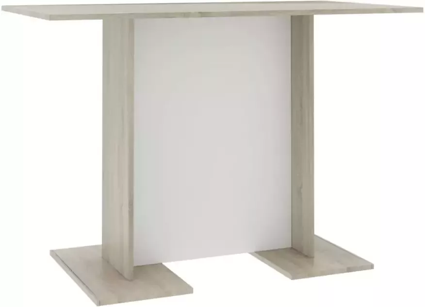 VIDAXL Eettafel 110x60x75 cm bewerkt hout wit en sonoma eikenkleurig - Foto 1