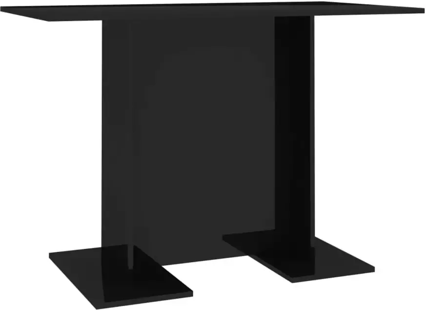 VidaXL Eettafel 110x60x75 cm bewerkt hout hoogglans zwart