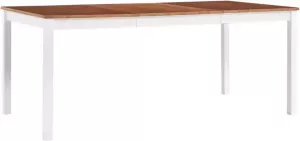VidaXL Eettafel 180x90x73 Cm Grenenhout Wit En Bruin