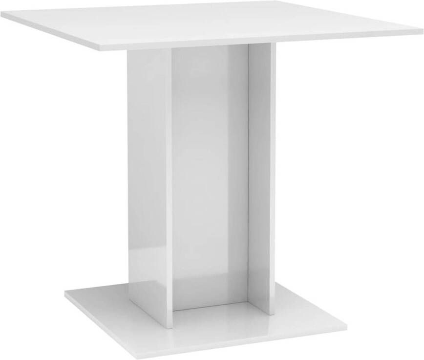 VidaXL -Eettafel-80x80x75-cm-spaanplaat-hoogglans-wit