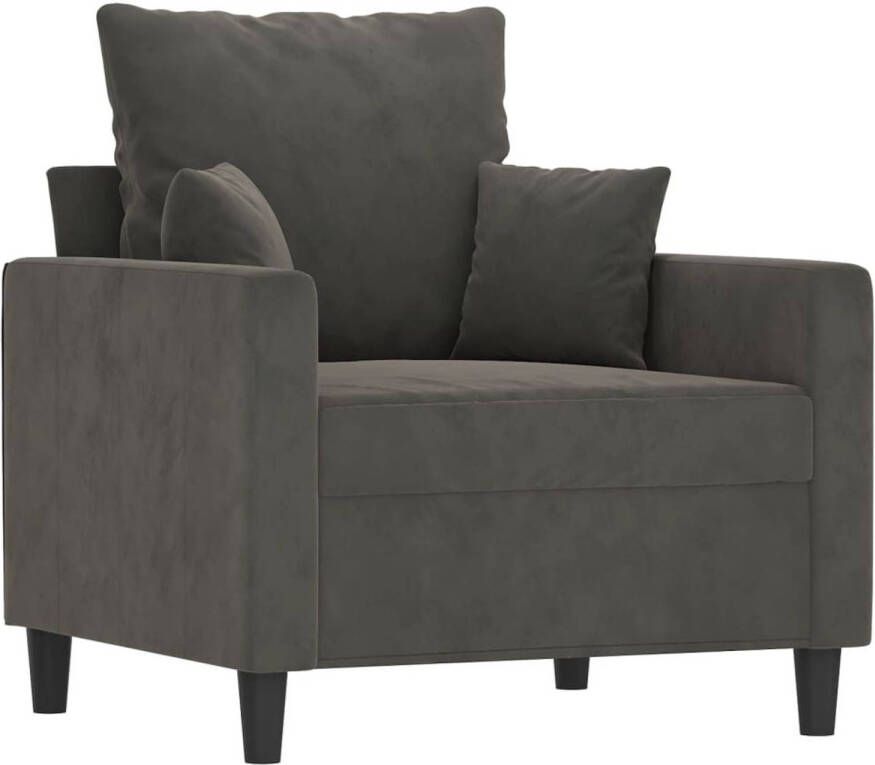 VidaXL Fauteuil 60 cm fluweel donkergrijs
