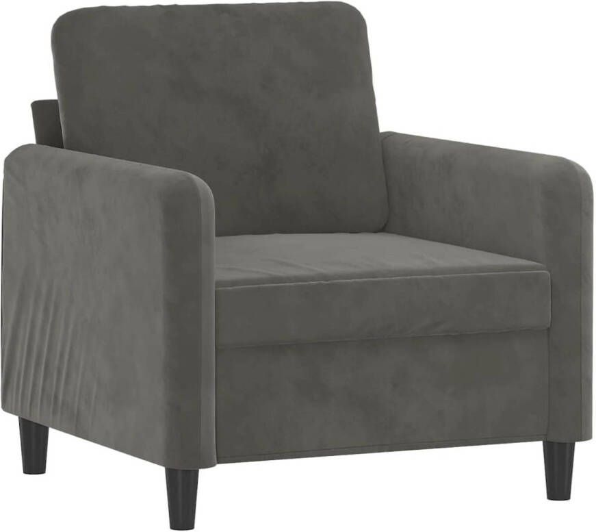 VidaXL Fauteuil 60 cm fluweel donkergrijs