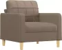 VidaXL Fauteuil 60 cm stof taupe - Thumbnail 1