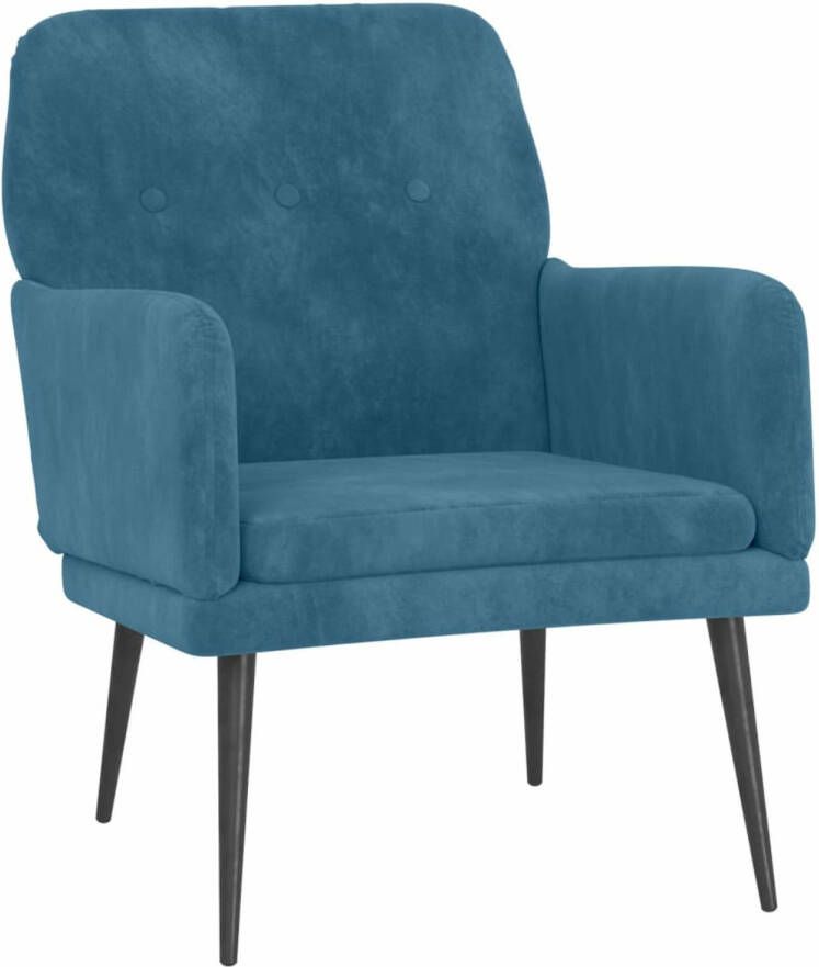 VidaXL Fauteuil 62x79x79 cm fluweel blauw