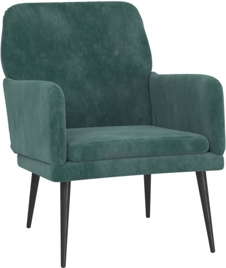 VidaXL VDXL Fauteuil 62x79x79 cm fluweel donkergroen