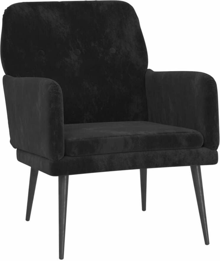 VidaXL Fauteuil 62x79x79 cm fluweel zwart