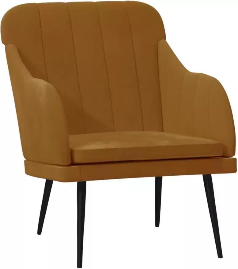 VIDAXL Fauteuil 63x76x80 cm fluweel bruin