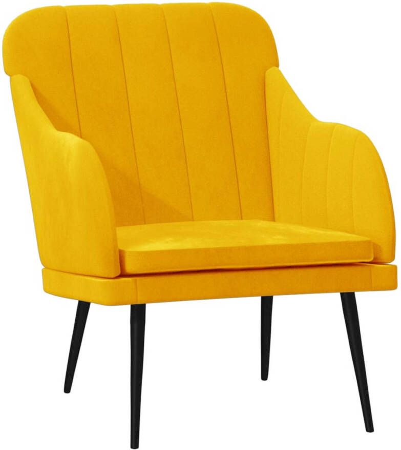 VidaXL Gele Fluwelen Fauteuil Stijlvol & Comfortabel