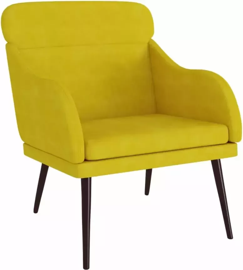 VIDAXL Fauteuil 63x76x80 cm fluweel geel - Foto 1