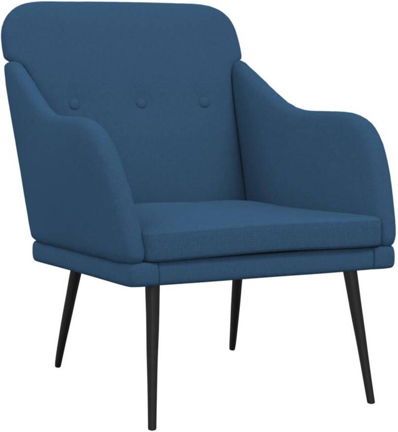 VIDAXL Fauteuil 63x76x80 cm stof blauw