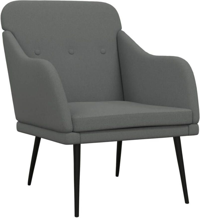 VIDAXL Fauteuil 63x76x80 cm stof donkergrijs