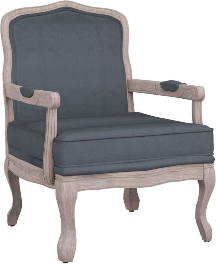 VidaXL Fauteuil 64x64x90 cm fluweel donkergrijs