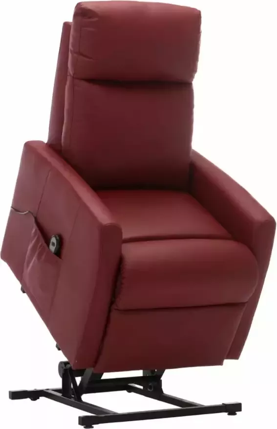 VidaXL Fauteuil elektrisch sta-op-stoel kunstleer wijnrood