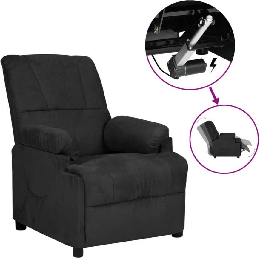 VIDAXL Fauteuil elektrisch verstelbaar kunstsuèdeleer zwart