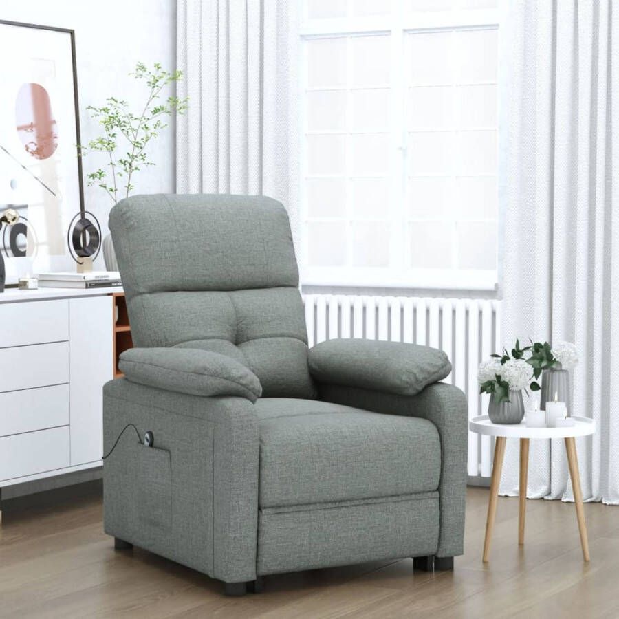 VidaXL Elektrisch Verstelbare Fauteuil Elektrisch Verstelbare Fauteuils Relaxfauteuil Draaifauteuil Fauteuil elektrisch verstelbaar stof donkergrijs - Foto 2