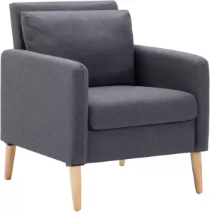 VidaXL Fauteuil 70x73x84 cm stoffen bekleding donkergrijs