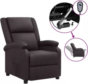 VidaXL Fauteuil Verstelbaar Elektrisch Echt Leer Bruin