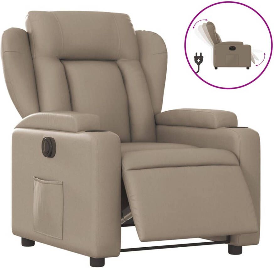 VidaXL Elektrische Fauteuil Kunstleer Cappuccino Elektrische Fauteuil Loungestoel Kunstleder Fauteuil Relaxfauteuil Ergonomische Stoel