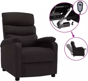 VidaXL Fauteuil verstelbaar elektrisch stof donkerbruin