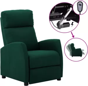 VidaXL Fauteuil Verstelbaar Elektrisch Stof Donkergroen