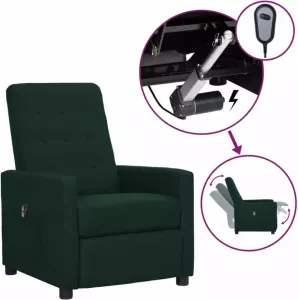 VidaXL Fauteuil Verstelbaar Elektrisch Stof Donkergroen
