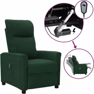 VidaXL Fauteuil Verstelbaar Elektrisch Stof Donkergroen