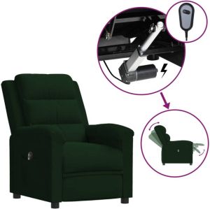 VidaXL Fauteuil verstelbaar elektrisch fluweel donkergroen