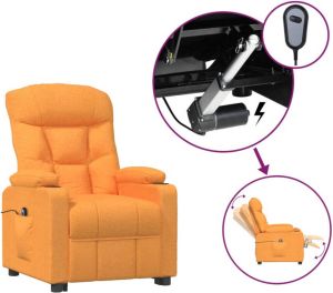 VidaXL Fauteuil verstelbaar elektrisch stof geel
