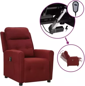 VidaXL Fauteuil Verstelbaar Elektrisch Stof Wijnrood