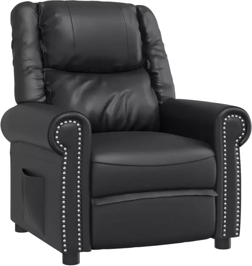 VidaXL Fauteuil verstelbaar kunstleer glanzend zwart