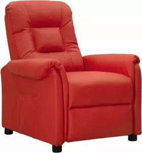 VIDAXL Fauteuil verstelbaar kunstleer wijnrood