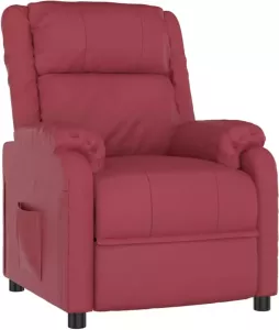 VIDAXL Fauteuil verstelbaar kunstleer wijnrood