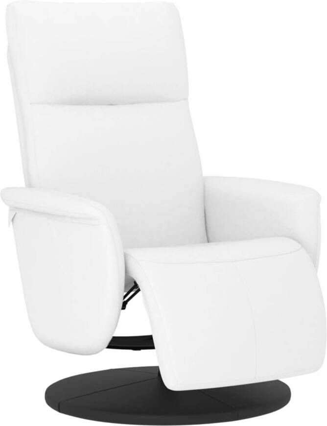 VidaXL Fauteuil verstelbaar met voetensteun kunstleer wit