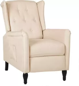 VidaXL Fauteuil Verstelbaar Stof Crèmekleurig