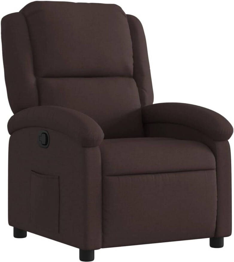 VidaXL Fauteuil verstelbaar Stof Donkerbruin Fauteuil Fauteuils Relaxfauteuil Leunstoel