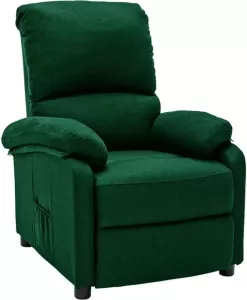 VidaXL Fauteuil verstelbaar stof donkergroen